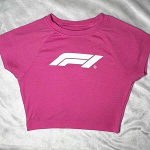 Pacsun Formula 1 Pink Graphic Baby Tee